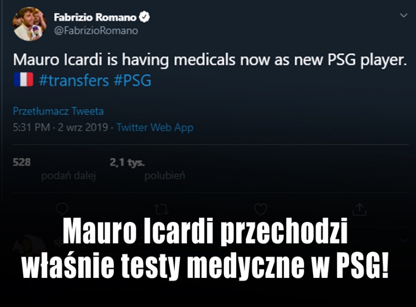 Mauro Icardi na testach medycznych w PSG!